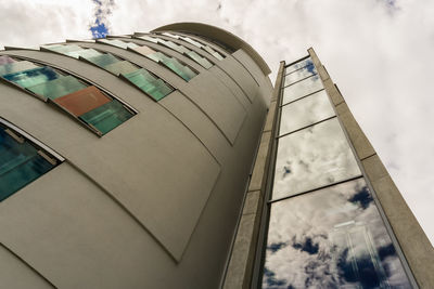 Low angle view of modern building against sky