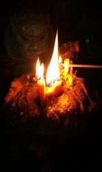 Close-up of lit candles