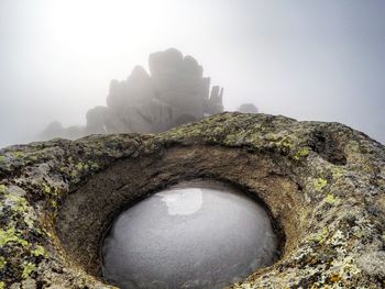 Rock formation against sky