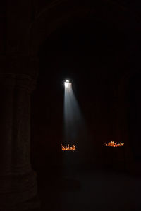 Illuminated building at night