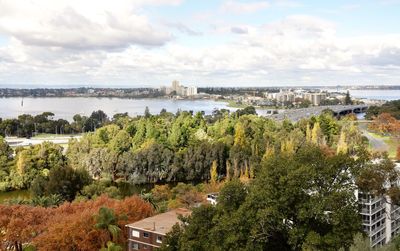 High angle view of city