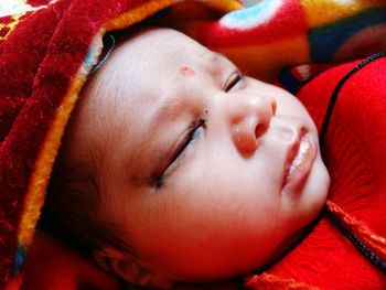 Close-up of baby sleeping