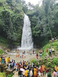 People at waterfall