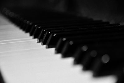 Close-up of piano keys