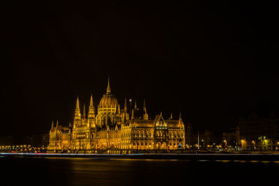 Illuminated city lit up at night