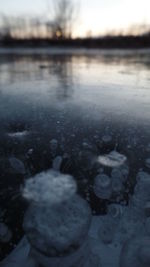 Reflection of snow on water