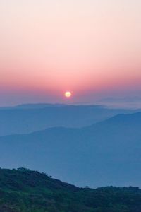 Scenic view of landscape against sky during sunset