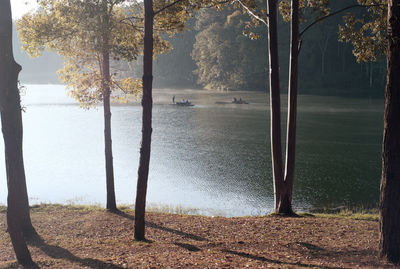 Scenic view of lake during autumn