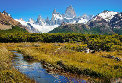 Scenic view of mountains against sky