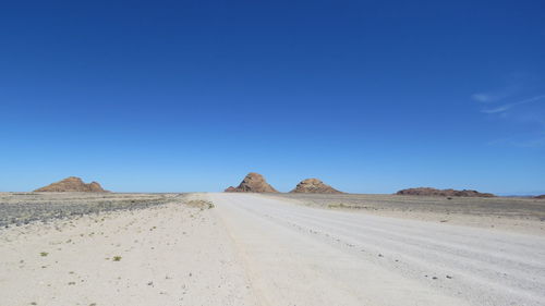 Scenic view of landscape against clear blue sky