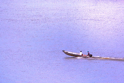 Boat floating on water