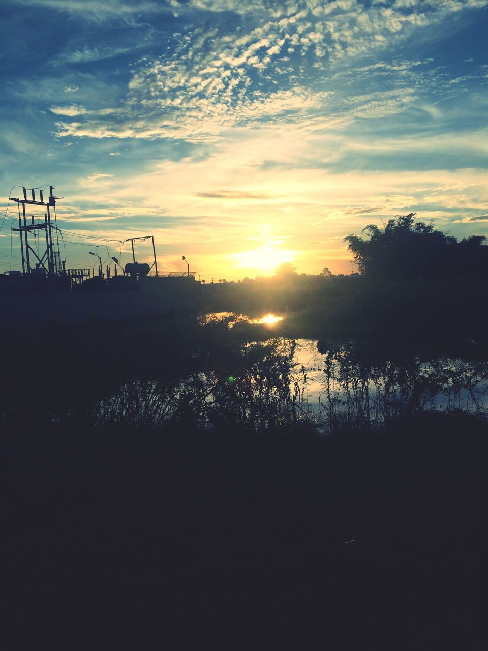 sunset, sky, tranquil scene, scenics, silhouette, tranquility, beauty in nature, water, sea, nature, beach, horizon over water, cloud - sky, idyllic, sun, cloud, shore, orange color, tree, sunlight