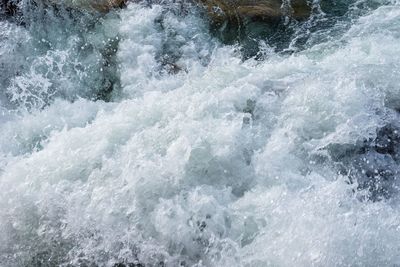 Water splashing in sea