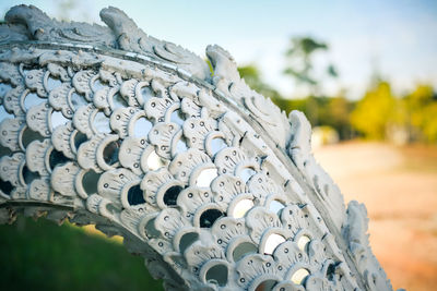 Close-up of pipes against sky