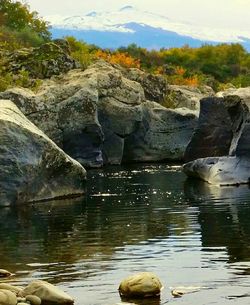 Scenic view of river against sky