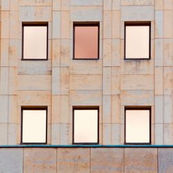 Low angle view of windows on building