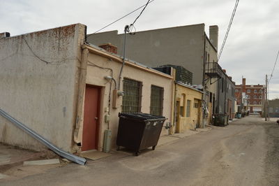 Buildings by street in town