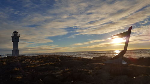Scenic view of sunset over sea