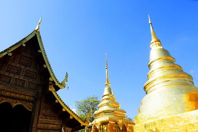 Low angle view of temple building against sky