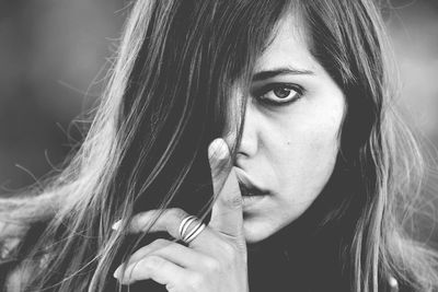 Close-up portrait of young woman