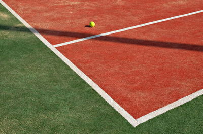 High angle view of tennis court