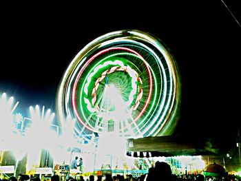 Firework display at night