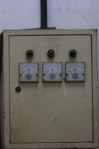 Close-up of control panel