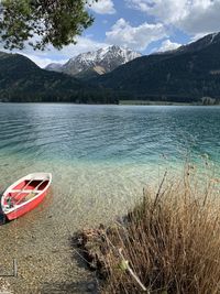 Scenic view of lake against mountains