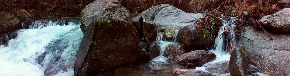 Scenic view of waterfall