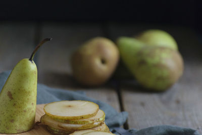 Close-up of fruits on table