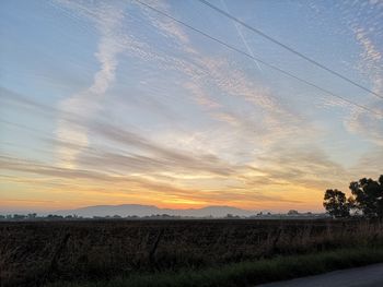 Scenic view of field against sky during sunset