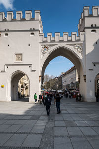 Group of people in front of building