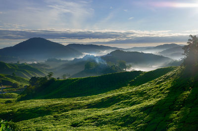 Scenic view of mountains against sky