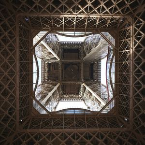 View of the underside of the eiffel tower