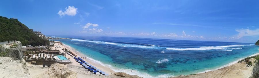 Panoramic view of beach against sky