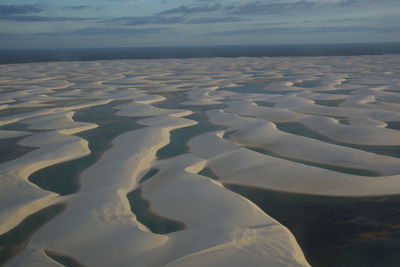 Scenic view of sea against sky during winter