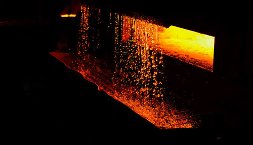 Close-up of illuminated fire at night