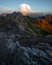 Scenic view of mountains against sky