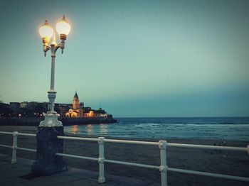 Scenic view of sea at night