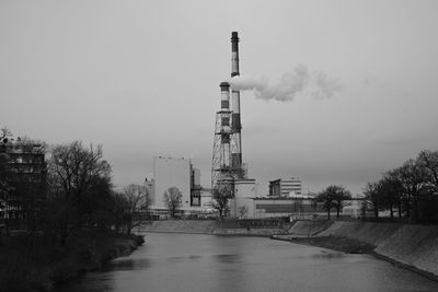 View of factory against sky