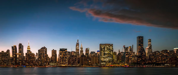 Illuminated cityscape against sky at night..new york city, united states of america