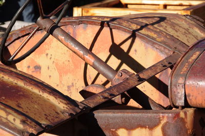 Detail shot of rusty metallic surface