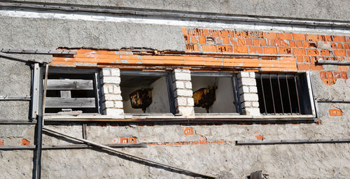 Low angle view of an abandoned building