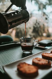 Close-up of coffee on table