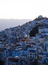 High angle view of townscape against sky