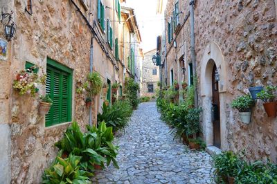 Narrow alley amidst old buildings