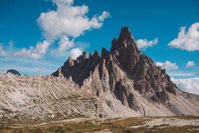 Panoramic view of rocky mountains against sky