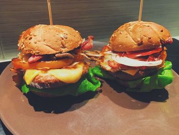 Close-up of burger