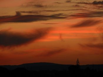 Scenic view of dramatic sky during sunset