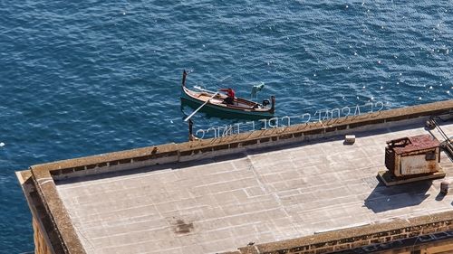 High angle view of pier over sea